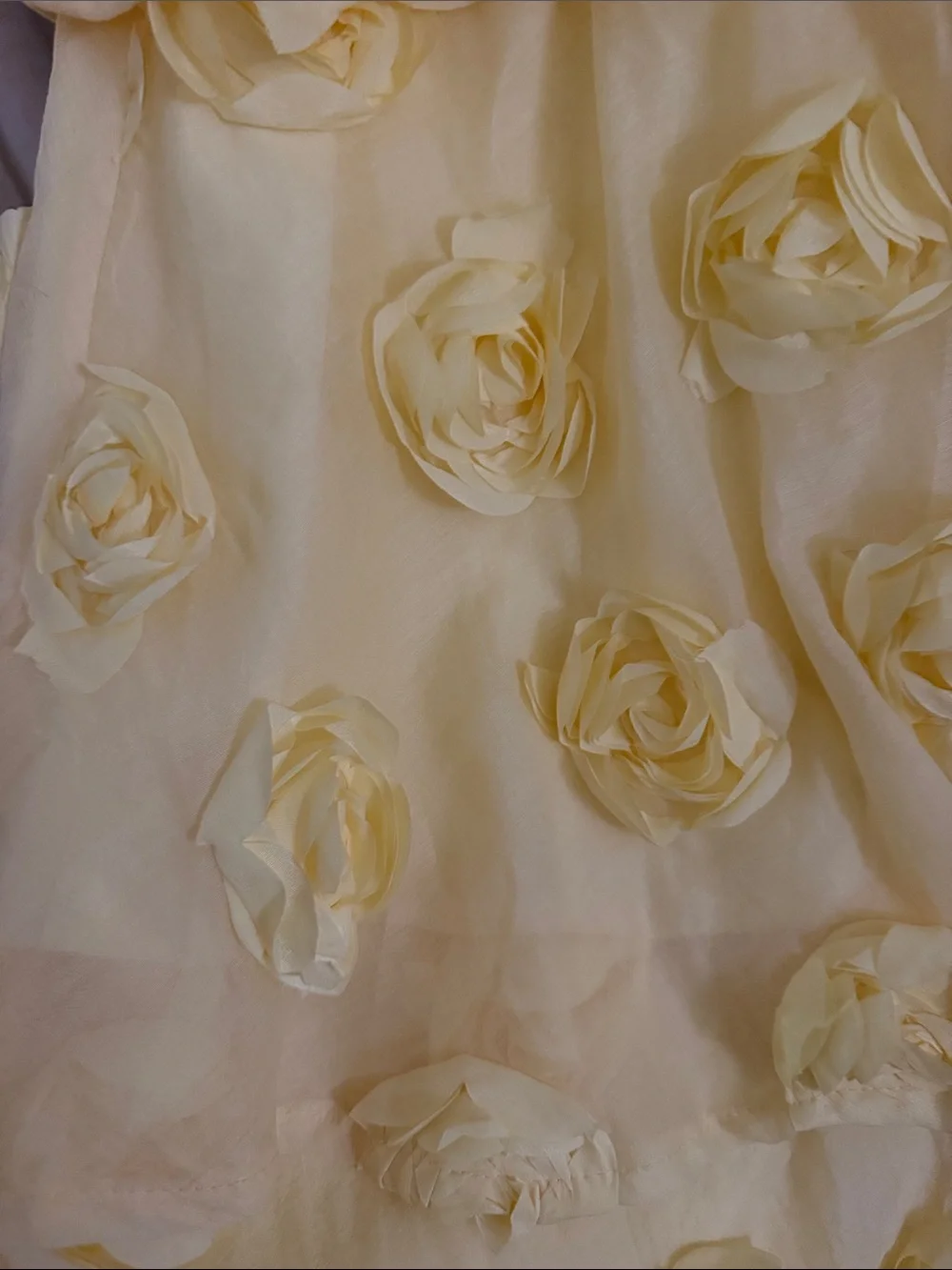 Lulu's Lemon Yellow Tiered Floral Appliqué Wedding Dress